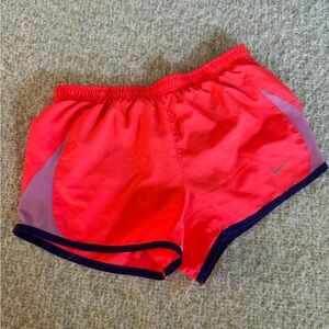 Nike Women’s Neon Pink Athletic Shorts with Purple Trim